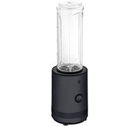 WMF Küchenminis Smoothie-to-go - Mini batidora de pie con dos recipientes de 0,6 l, batidora de alto rendimiento de 300 W, acero inoxidable mate, color negro