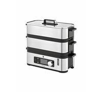 WMF Kitchenminis - Vaporera, 900 W de hasta 4.3 l y depósito de Agua de 1.1 l, dos Zonas de cocción y función de mantenimiento de la calor, acabados de acero Inoxidable de cromargan