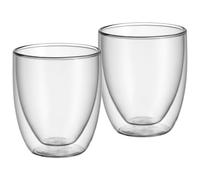 WMF Kult - Juego 2 Vasos Cristal Borosilicatado, Doble Pared Transparente Resistente al Calor, 250 ml