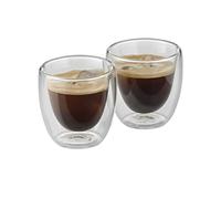 WMF Kult - Juego Dos Tazas de Café y Té de Cristal, Vasos de Espresso 80 ml de Doble Pared Transparente de Vidrio Borosilicatado
