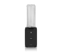 WMF Kult X Mix & Go Deep Black - Batidora portátil 300 W, con botella de Tritan de 0,6 L, 4 cuchillas acero inoxidable, apagado automático, mezclador de batidos. Acero inoxidable Cromargan Negro