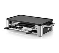 WMF Parrilla Raclette Lono 1500 W - Antiadherente, 8 espátulas y 8 sartencitas, Acero Cromargan