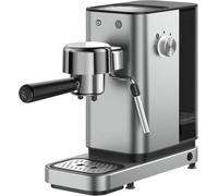 WMF Lono Silk - Cafetera espresso máquina de portafiltro de acero inoxidable con 15 bares de presión, asistente de crema y espumador de leche, compacta y elegante con diseño antihuellas