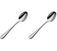 WMF Merit Cromargan protect - cuchara de postre, acero inoxidable pulido, resistente a los arañazos, apto para lavavajillas (Paquete de 2)