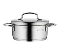 WMF Mini - Olla Baja 12cm con Tapa de Metal, 0,7 L, Acero Inoxidable Cromargan pulido, Apilable, Apto para todo tipo de cocinas