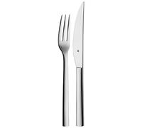 WMF Nuova - Cubertería para carne, cuchillo y tenedor monobloque de acero inoxidable