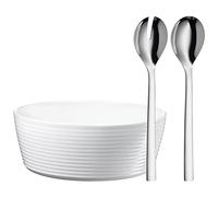 WMF Nuova - Juego de Ensalada 3 piezas con 2 Cubiertos Ensalada y Ensaladera, Acero Inoxidable Pulido Cromargan, Aptos para Lavavajillas
