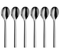 WMF – Cucharas de café Nuova – Acero inoxidable Cromargan – Set de 6, plateado