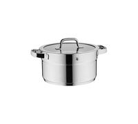 WMF Compact Cuisine - Olla Grande (24 cm, Tapa de Cristal, 5,6 L, Acero Inoxidable Cromargan, Acero Inoxidable Pulido, apilable, sin Revestimiento)