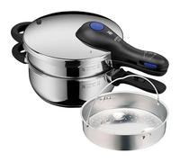 WMF Perfect Plus One Pot - Juego de ollas a presión para inducción (2 piezas, olla a presión de 4,5 l + 3 l, con inserto, señal de cocción grande, 2 niveles de cocción, regulador de nivel de cocción