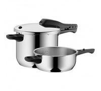 WMF Perfect - Set Olla Rápida, Diámetro 22 cm, 2 piezas 6,5L y Cuerpo 3L Acero Inoxidable, Compatible con inducción
