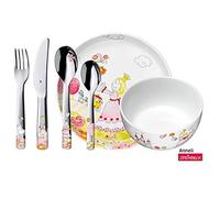 WMF Princesa Anneli - Vajilla para niños 6 piezas, incluye plato, cuenco y cubertería (tenedor, cuchillo de mesa, cuchara y cuchara pequeña) (WMF Kids infantil)