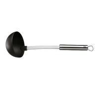 WMF Profi Plus - Cuchara Sopera Ø 9 cm 30cm, Silicona Negra, Mango de Acero Inoxidable Cromargan, Apto para Lavavajillas