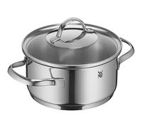 WMF Provence Plus - Olla Baja con Tapa Ø 16 cm, 1,5 L de Acero Inoxidable Sin Recubrimineto con Base Inducción