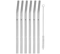 WMF Set de 6 pajitas curvadas con cepillo de limpieza