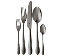 WMF Sitello Midnight - Cuberteria 30 Piezas 6 Comensales de Acero Inoxidable Cromargan con Acabado Pulido Amratillado, Apto para Lavavajillas