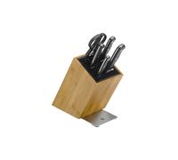 WMF Spitzenklasse Plus Juego de cuchillos con bloque FlexTec de 6 piezas de bambú marrón