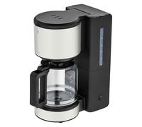 WMF Stelio Aroma - Cafetera de filtro con jarra de cristal, café de filtro, 10 tazas, cafetera de acero inoxidable, antigoteo, placa calentadora, apagado automático, 1000 W, gris mate