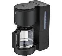 WMF Stelio Aroma - Cafetera de filtro con jarra de cristal, café de filtro, 10 tazas, cafetera de acero inoxidable, sistema antigoteo, placa calefactora, apagado automático, 1000 W, negro mate