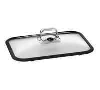 WMF Vitalis Tapa de Cristal con Borde de Silicona, Plateado, 27.1 x 35.7 x 10.1 cm