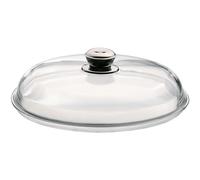 WMF Tapa de Vidrio Para Sartenes Con Pomo de Acero, Cristal Pyrex, 32 cm diámetro