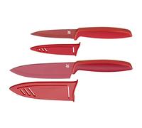 WMF Touch - Juego de 2 Cuchillos con Hojas Lisas de Acero Templado Revestido de 13 cm y 9 cm, Color Rojo