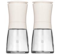 WMF Trend - Juego de molinillos de Sal y Pimienta sin llenar, Recipiente de Cristal, Mecanismo de cerámica, Molinillo de Sal y Pimienta, Especias, Color Blanco