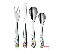 WMF Unicornio - Cubertería para niños 4 piezas (tenedor, cuchillo de mesa, cuchara y cuchara pequeña) (WMF Kids infantil)