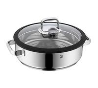 WMF Vitalis - Fuente Redondo de Cocción al Vapor 28 cm Diámetro, Tapa de Cristal con Borde de Silicona, Termómetro, Acero Inoxidable Cromargan Pulido, Apto para Inducción y Lavavajillas, 5 L