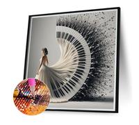 WMFASBAG 5D DIY Kit de pintura de diamante redondo completo para niña, decoración del hogar, arte artesanal, 40x40cm