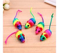 WMFASBAG 5pcs Gato Divertido Jugando Juguete Resistir el chirrido Sonido Juguete Reutilizable Mini Cuerda Mouse Juguete para Entrenamiento de Mascotas Herramienta de Accesorios