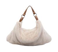 WMFASBAG Bolsos de hombro de felpa Bolsos de bola de masa de moda para mujer Otoño Invierno (Caqui) (卡其色)