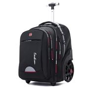 WMHYLYH Mochila con ruedas, mochila impermeable para laptop con ruedas para adultos y hombres y mujeres, mochila de mano con ruedas grandes, Negro -, 56 cm, Negocios