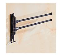 WMMIN Toallero de Acero Inoxidable 304 para baño, toallero de Pared de Cobre de 2 a 4 Barras, toallero Giratorio para baño y Cocina (Color: Negro)