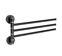 WMMIN Toallero de Acero Inoxidable Plateado/Negro, toallero Giratorio para baño, Colgador de Pared para baño, toallero, 2/3/4/5 Barras giratorias para baño, Cocina (Color: Plateado, Tama