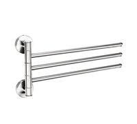 WMMIN Toallero de Acero Inoxidable Plateado/Negro, toallero Giratorio para baño, Colgador de Pared para baño, toallero, 2/3/4/5 Barras giratorias para baño, Cocina (Color: Plateado, Tama