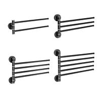 WMMIN Toallero de Acero Inoxidable Plateado/Negro, toallero Giratorio para baño, Colgador de Pared para baño, toallero, 2/3/4/5 Barras giratorias para baño, Cocina (Color: Plateado, Tama