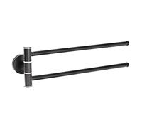 WMMIN Toallero de Acero Inoxidable Plateado/Negro, toallero Giratorio para baño, Colgador de Pared para baño, toallero, 2/3/4/5 Barras giratorias para baño, Cocina (Color: Plateado, Tama