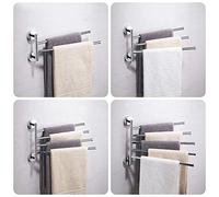 WMMIN Toallero de Acero Inoxidable Plateado/Negro, toallero Giratorio para baño, Colgador de Pared para baño, toallero, 2/3/4/5 Barras giratorias para baño, Cocina (Color: Plateado, Tama