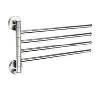 WMMIN Toallero de Acero Inoxidable Plateado/Negro, toallero Giratorio para baño, Colgador de Pared para baño, toallero, 2/3/4/5 Barras giratorias para baño, Cocina (Color: Plateado, Tama