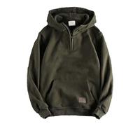Wmmner 1/4 Zip Hooded Sweatshirt Mens Plain Pullover Trendy Vintage Hooded Tops Men's Fashion Fall Shirt Long Sleeve/Verde/Xl