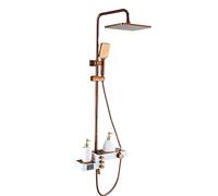 Wmmner 12- In Shower Set Shower System With Temperature Display Wall Mount Shower Faucet Set With Rainfall Shower Head Handheld Shower And Tub Spout Faucet