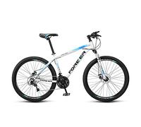 Wmmner 24/26 Inch Wheel Mountain Bike, 21 Speed Mens Mountain Bike, Hardtail Mountain Bike Bicycle, Mountain Trail Bike, Full Suspension ??Gears Dual Di/Black Red/26 Pulgadas 21 Velocidades