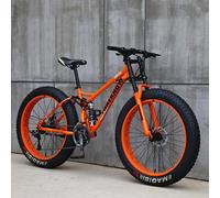 Wmmner 26" Mountain Bikes,24 Speed Bicycle,Adult Fat Tire Mountain Trail Bike,High Carbon Steel Frame Dual Full Suspension Dual Disc Brake