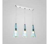 Wmmner 3 Luces Northern: Lámparas Colgantes Modernas de Cristal Europeo, Lámparas de Techo Decorativas, Lámpara Colgante de Cristal Posmoderna con Led, Comedor Contemporáneo/Azul B