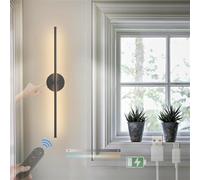 Wmmner 360° Rotating Led Wall Sconces - 3 Color Dimmable Indoor Lamps With Remote Control, Usb-C Rechargeable, Square Gold Design, Perfect For Bedroom Lighting (2 Packs)/Redondo Negro/1 Paquete