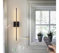Wmmner 360° Rotating Led Wall Sconces - 3 Color Dimmable Indoor Lamps With Remote Control, Usb-C Rechargeable, Square Gold Design, Perfect For Bedroom Lighting (2 Packs)/Square Black/1 Paquete