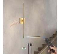 Wmmner 360° Rotating Led Wall Sconces - 3 Color Dimmable Indoor Lamps With Remote Control, Usb-C Rechargeable, Square Gold Design, Perfect For Bedroom Lighting (2 Packs)/Oro Cuadrado Ulz 000104 Oro Re