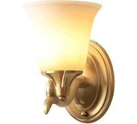 Wmmner Accesorios de Iluminación de Pared Vintage de Doble Cabeza, Lámpara de Pared de Latón Moderna para Interiores con Vidrio Blanco Esmerilado, Aplique de Pared de Mediados de Siglo, Montaje en Par