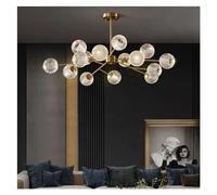 Wmmner All Copper Modern - Style Led Chandelier Compatible With Living Room Bedroom Dining Room Kitchen Black Gold Lamp Light Fixtures,Led Ceiling Lamp/Oro/15 Cabezas
